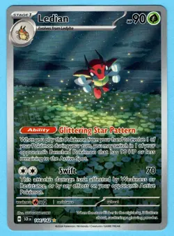 Ledian Stellar Crown Pokemon TCG Full Art Holo Card 144/142 Illustration Rare - Image 1