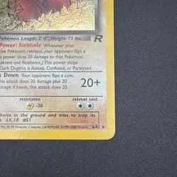 Pokemon Dark Dugtrio Card 6/82 1st Edition - Image 2