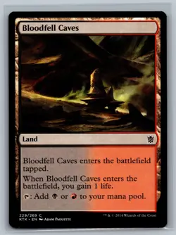 Magic MTG Khans of Tarkir 4x Bloodfell Caves #229/269 TCG CCG Playset - Image 1