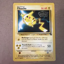 1999 Pokemon PIKACHU Kids WB Presents Pokemon The First Movie Promo Card #4 LP+ - Image 1