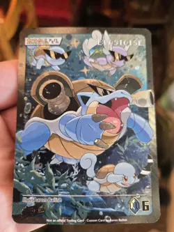 Aaron Ballish Blastoise Wartortle Squirtle Textured Fan Art Card - Image 1