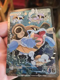 Aaron Ballish Blastoise Wartortle Squirtle Textured Fan Art Card - Image 2