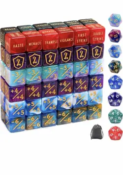 80pc MTG Galaxy Dice Set +1/+1 Life Counters Commander Spindown D20 - Image 1