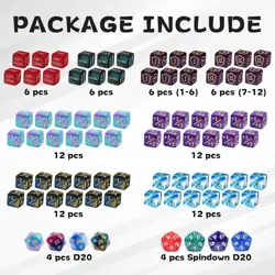 80pc MTG Galaxy Dice Set +1/+1 Life Counters Commander Spindown D20 - Image 4