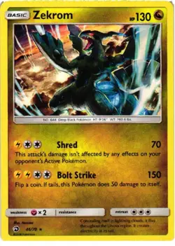 Zekrom 46/70 Holo Rare Dragon Majesty Pokemon Holo Near Mint - Image 1