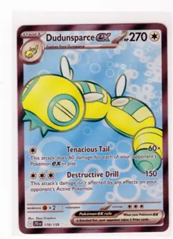 DUDUNSPARCE EX 2025 POKEMON JOURNEY TOGETHER ULTRA RARE 178/159 - Image 1
