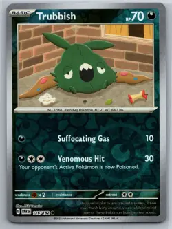 NM Trubbish 116/182 Reverse Holo Paradox Rift Pokemon 2023 - Image 1