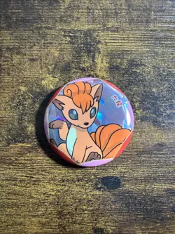 Vulpix Pin Button Holo Gemstone Gem Pack Badge Set Chinese Pokemon Center - Image 1