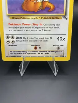 Dragonite 19/62 Non-Holo Rare Fossil Pokemon Unlimited - Moderately Played - Image 3