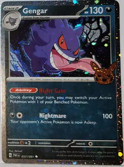 Gengar 057/091 Cosmos Holo 2024 Trick Or Trade Stamped Rare Pokemon TCG 36 - Image 5