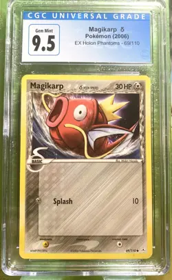 CGC 9.5 Gem Mint Magikarp Pokemon Delta Species EX Holon Phantoms 69/110 (2006) - Image 1