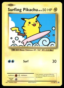 Surfing Pikachu 111/108 Secret Rare Evolutions Pokemon Lightly Played - Image 1