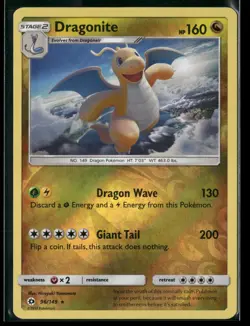 Dragonite 96/149 Holo Holo Rare SM Base Set Pokemon Reverse Holo Near Mint - Image 1