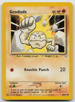 Geodude 44/64 Common Neo Revelation Pokemon Unlimited Lightly Played - Image 1