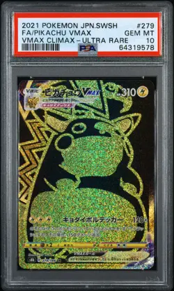 2021 Pokemon Japanese SWSH Vmax Climax #279 Fa/Pikachu Vmax Ultra Rare PSA 10 - Image 1