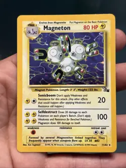 Pokemon TCG Magneton 11/62 Fossil 1999 Holo Rare- LP - Image 1