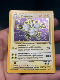 Pokemon TCG Magneton 11/62 Fossil 1999 Holo Rare- LP - Image 2