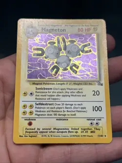 Pokemon TCG Magneton 11/62 Fossil 1999 Holo Rare- LP - Image 3