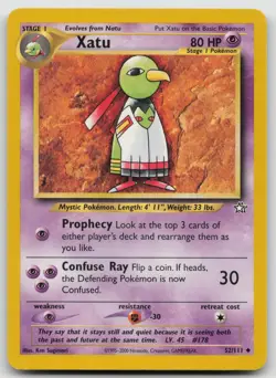 Xatu 52/111 Uncommon Neo Genesis Pokemon Unlimited Lightly Played - Image 1