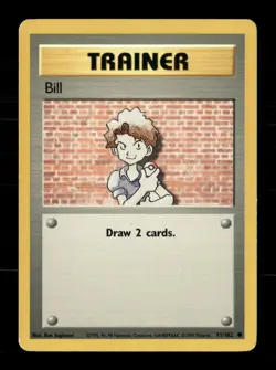Bill 91/102 Base Set Unlimited MP Pokemon - Image 1