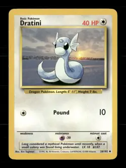 Dratini 26/102 Base Set Unlimited MP Pokemon - Image 1