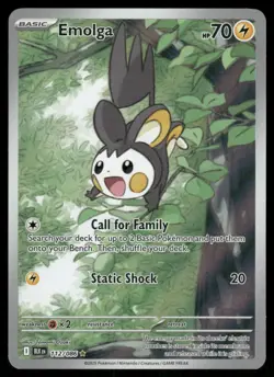 2025 Emolga - 112/086 Illustration Rare Holo NM SV: Black Bolt Pokemon - Image 1