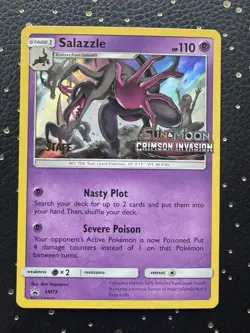 Salazzle SM73 STAFF Prerelease Promo LP Holo Crimson Invasion Pokemon - Image 1