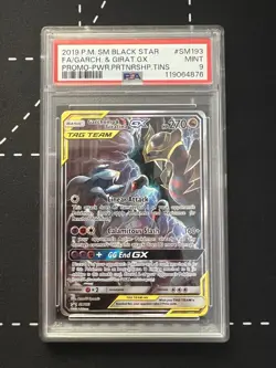 2019 POKEMON SM BLACK STAR PROMO #SM193 FULL ART/GARCHOMP & GIRATINA GX PSA 9 - Image 1
