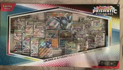 Pokemon TCG Prismatic Evolutions Lucario Ex + Tyranitar Ex Premium - In hand - Image 1