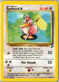Pokemon Card - Farfetch'd 40/130 Base Set 2 Uncommon Moderately Played - Image 1