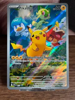 Pokemon TCG Paldea Evolved Pikachu SVP 027 Black Star Promo Card - Image 1