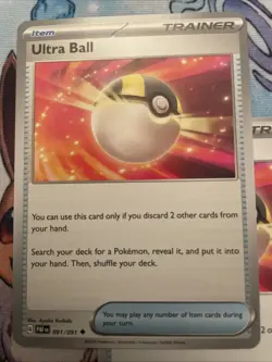 Pokemon TCG Ultra Ball Item Trainer 091/091 4x Paldean Fates Playset NM - Image 2