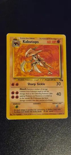 Kabutops 24/62 Unlimited Rare Fossil Pokemon HP - Image 1