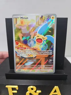 Pokemon TCG Minun Card 194/182 Paradox Rift IR Holo NM Condition - Image 1
