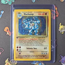 1st Edition Machamp 8/102 Base Set 1999 Holo Rare Pokemon Card WOTC - Image 1