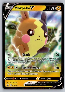 Morpeko V 079/202 Holo V Rare Sword & Shield Pokemon Holo Near Mint - Image 1