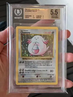 Pokemon 1999 Base Shadowless Chansey Holo #3/102 BGS 5.5 EXCELLENT+ - Image 1