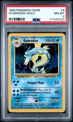 1999 Pokemon Game GYARADOS Holo #6 Graded PSA 8 NR-MT - Image 1