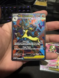 English Mega Lucario ex 160/132 Ultra Rare Full Art Pokemon Mega Evolution NM - Image 1