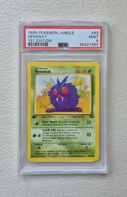 Venonat – 1st Edition – PSA 9 – Jungle - 1999 #63/64 – Pokemon Vintage - Image 1