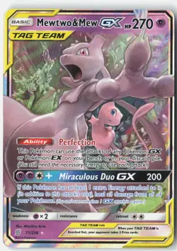 Mewtwo & Mew GX SM - Unified Minds 71/236 Pokemon Card Holo - Image 1