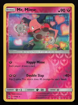 Mr. Mime 43/68 Reverse Holo Rare Hidden Fates Pokemon NM - Image 1