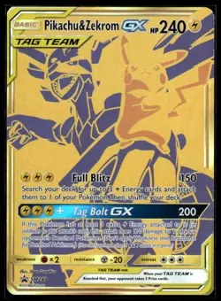 Pikachu & Zekrom GX - SM248 Holo Promo Sun & Moon Promo Pokemon Holo LP - Image 1