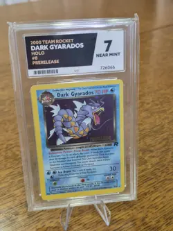 Pokemon TCG Team Rocket Dark Gyarados Holo Card #9 Prerelease Ace Grade 7 - Image 1