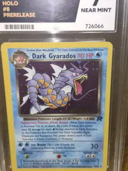 Pokemon TCG Team Rocket Dark Gyarados Holo Card #9 Prerelease Ace Grade 7 - Image 2