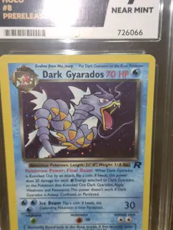 Pokemon TCG Team Rocket Dark Gyarados Holo Card #9 Prerelease Ace Grade 7 - Image 3