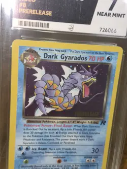 Pokemon TCG Team Rocket Dark Gyarados Holo Card #9 Prerelease Ace Grade 7 - Image 4