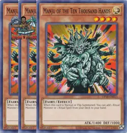 Yugioh! 3x Manju of the Ten Thousand Hands OP18-EN013 Common NM - Image 1