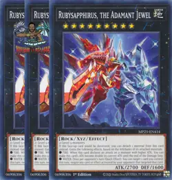 Yugioh! 3x Rubysapphirus, the Adamant Jewel MP25-EN414 Common 1st Ed NM - Image 1
