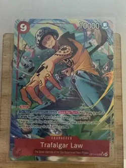 ONE PIECE THE AZURE SEAS SEVEN ALTERNATE ART SR Foil Trafalgar Law OP14-009 Look - Image 2